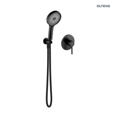 Rann Oltens Rann zestaw bateria prysznicowa podtynkowa ze słuchawką 3 funkcyjną Havis EasyClick czarny mat 36076300