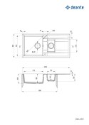 Deante Zlewozmywak granitowy 1.5-komorowy z ociekaczem