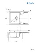Deante Zlewozmywak granitowy 1-komorowy z ociekaczem