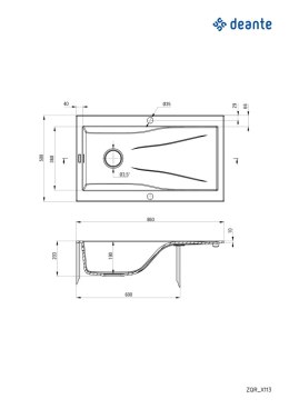 Deante Zlewozmywak granitowy 1-komorowy z ociekaczem