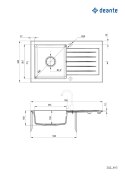 Deante Zlewozmywak granitowy 1-komorowy z ociekaczem