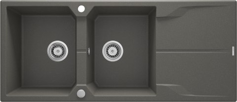 Deante Zlewozmywak granitowy 2-komorowy z ociekaczem