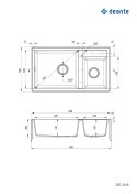 Deante Zlewozmywak granitowy 2-komorowy