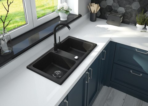 Deante Zlewozmywak granitowy 2-komorowy