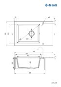 Deante Zlewozmywak szklano-granitowy 1-komorowy z ociekaczem