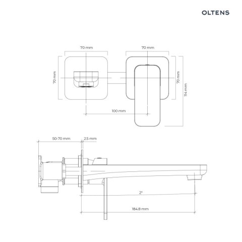 Hadsel Oltens Hadsel bateria umywalkowa podtynkowa kompletna grafit 32106400