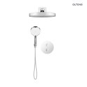 Katla Oltens Katla zestaw bateria wannowo-prysznicowa podtynkowa z deszczownicą Regna i słuchawką 3 funkcyjną Luva EasyClick chrom 360