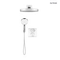Onega Oltens Onega (S) zestaw bateria wannowo-prysznicowa podtynkowa z deszczownicą Regna i słuchawką 3 funkcyjną Luva EasyClick chrom