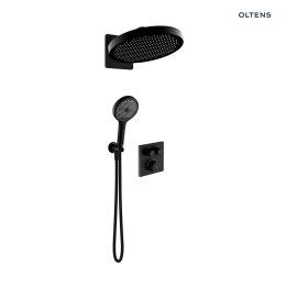 Onega Oltens Onega (S) zestaw bateria wannowo-prysznicowa podtynkowa z deszczownicą Regna i słuchawką 3 funkcyjną Luva EasyClick czarn