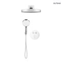 Onega Oltens Onega zestaw bateria wannowo-prysznicowa podtynkowa z deszczownicą Regna i słuchawką 3 funkcyjną Luva EasyClick chrom 360