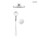 Rann Oltens Rann zestaw bateria wannowo-prysznicowa podtynkowa z deszczownicą Regna i słuchawką 3 funkcyjną Luva EasyClick chrom 3607