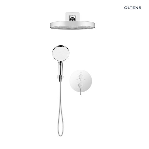 Rann Oltens Rann zestaw bateria wannowo-prysznicowa podtynkowa z deszczownicą Regna i słuchawką 3 funkcyjną Luva EasyClick chrom 3607