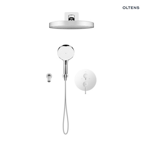 Rann Oltens Rann zestaw bateria wannowo-prysznicowa podtynkowa z deszczownicą Regna i słuchawką 3 funkcyjną Luva EasyClick chrom 3607