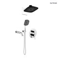 Rann Oltens Rann zestaw bateria wannowo-prysznicowa podtynkowa z deszczownicą Vann (S) i słuchawką 3 funkcyjną Havis EasyClick (S) ch
