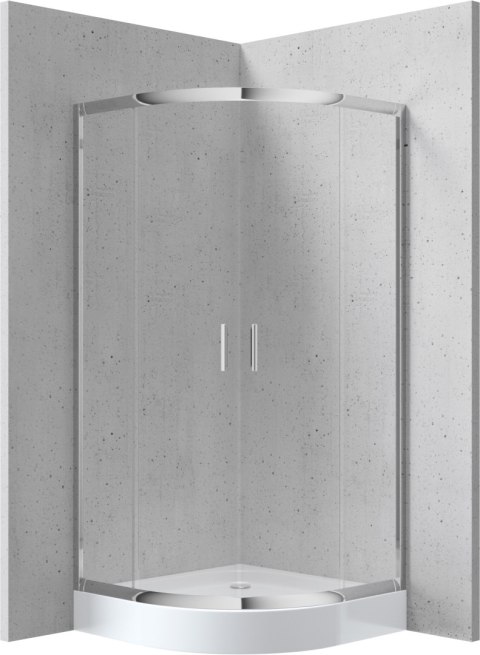 Deante Kabina prysznicowa z brodzikiem półokrągła 80 cm