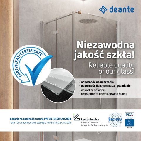 Deante Ścianka prysznicowa walk-in 120 cm - przesuwna