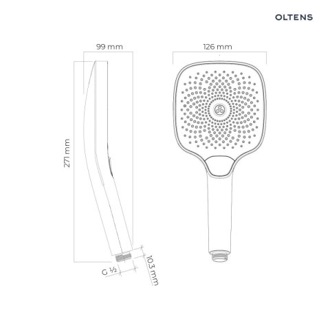 Havis EasyClick Oltens Havis EasyClick (S) słuchawka prysznicowa 3 funkcyjna czarny mat 37108300