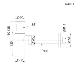 Hervik Oltens Hervik syfon umywalkowy mosiężny okrągły grafit 02602400