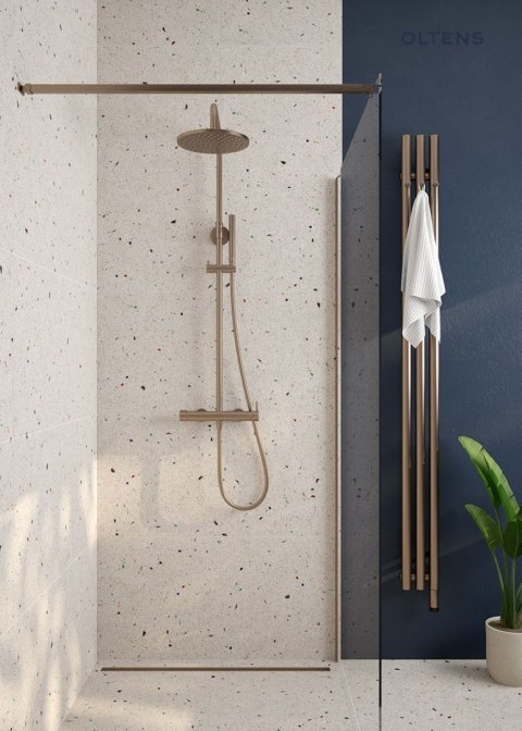 Langan Oltens Langan Slim odpływ prysznicowy liniowy 60 cm miedź połysk/miedź szczotkowana 30009610