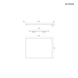 Lun Oltens Lun blat naszafkowy 60 cm czarny marmur 63028990
