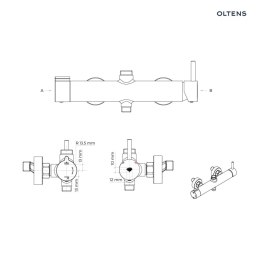 Molle Oltens Molle zestaw prysznicowy złoty połysk 36504800