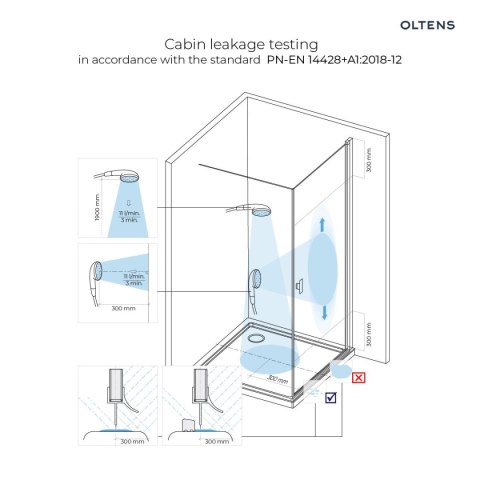 Vida Oltens Vida ścianka prysznicowa 80 cm chrom połysk/szkło przezroczyste 22001100