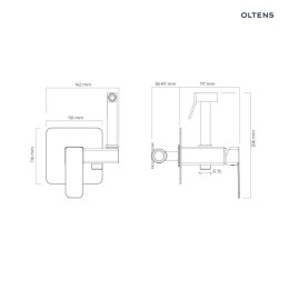 Hadsel Oltens Hadsel bateria bidetowa podtynkowa komplet czarny mat 31101300