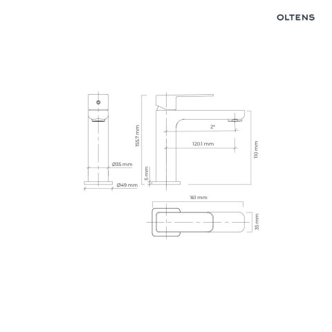 Hadsel Oltens Hadsel bateria umywalkowa stojąca czarny mat 32204300