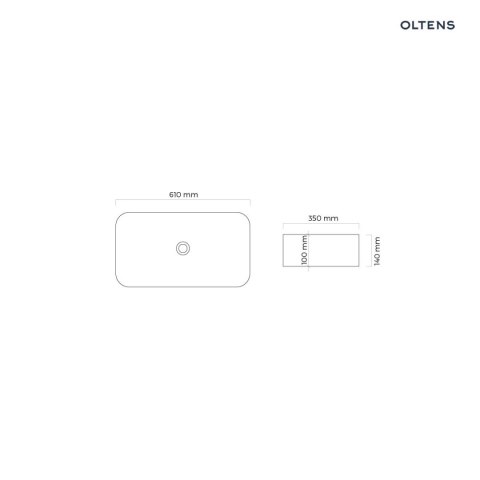 Hadsel Oltens Hadsel umywalka 61x35 cm nablatowa prostokątna biała 40326000