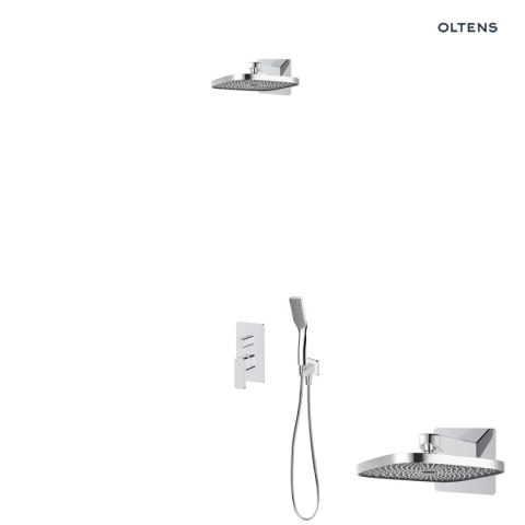 Hadsel Oltens Hadsel zestaw bateria wannowo-prysznicowa podtynkowa z deszczownicą Vann (S) i słuchawką 1 funkcyjną Tinde chrom 36043100