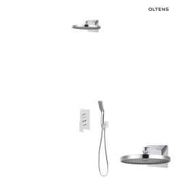 Hadsel Oltens Hadsel zestaw bateria wannowo-prysznicowa podtynkowa z deszczownicą Vann i słuchawką 1 funkcyjną Tinde chrom 36042100