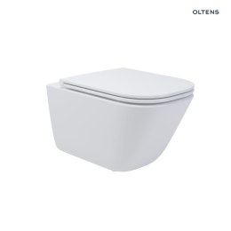 Hadsel Zestaw Oltens Hadsel miska WC wisząca PureRim z powłoką SmartClean z deską wolnoopadającą Slim biała 42546000