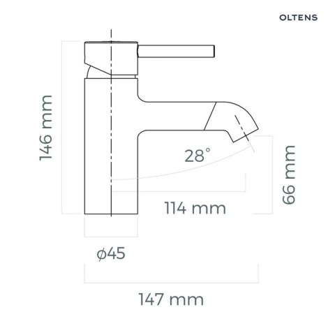 Molle Oltens Molle bateria umywalkowa stojąca grafit 32200400