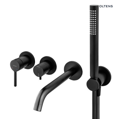 Rann Oltens Rann bateria wannowo-prysznicowa podtynkowa 4-otworowa czarny mat 34110300