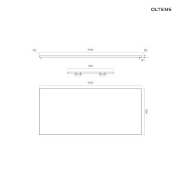 Tera Oltens Tera blat naszafkowy 100 cm czarny marmur 63030990