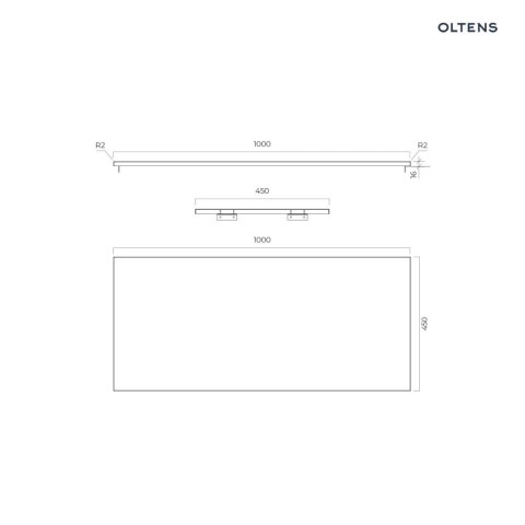 Tera Oltens Tera blat naszafkowy 100 cm czarny marmur 63030990