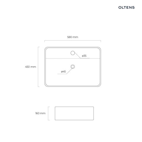 Duve Oltens Duve umywalka 58x45 cm nablatowa prostokątna z powłoką SmartClean biała 41812000