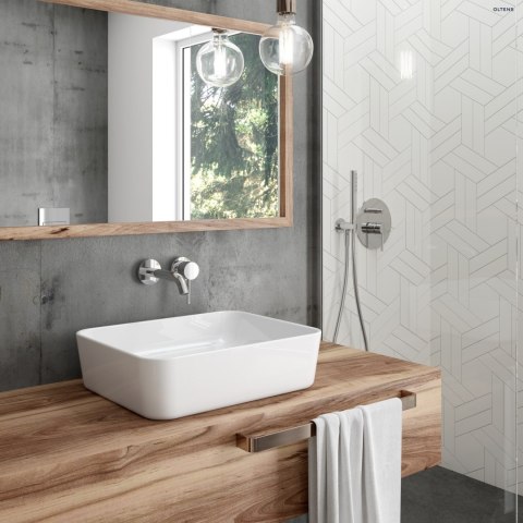 Forde Oltens Forde umywalka 48x37 cm nablatowa prostokątna biała 40314000