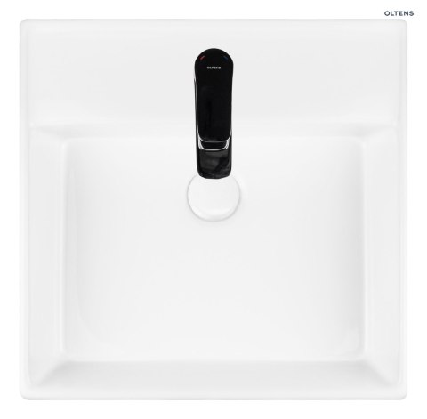 Hyls Oltens Hyls umywalka 47 cm nablatowa kwadratowa z powłoką SmartClean biała 41809000
