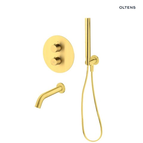 Katla Zestaw Oltens Katla zestaw wannowo-prysznicowy podtynkowy termostatyczny złoto szczotkowane 36610810