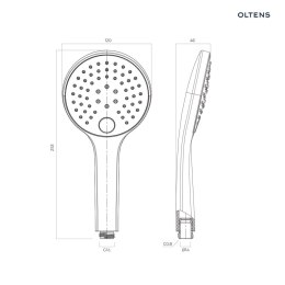 Lova Oltens Lova EasyClick słuchawka prysznicowa 3 funkcyjna czarny mat 37112300