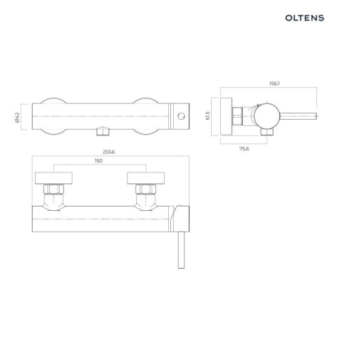 Molle Oltens Molle bateria prysznicowa ścienna chrom 33010100