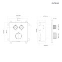 Onega Oltens Onega (S) bateria wannowo-prysznicowa podtynkowa termostatyczna grafit 34602400