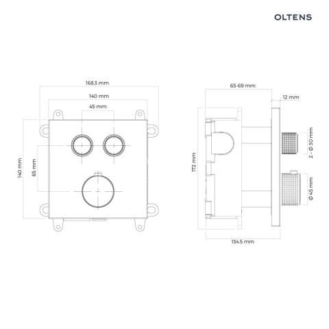Onega Oltens Onega (S) bateria wannowo-prysznicowa podtynkowa termostatyczna złoty 34602800
