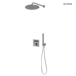 Onega Zestaw Oltens Onega (S) bateria podtynkowa termostatyczna z deszczownicą 30 cm Vindel i kompletem prysznicowym Ume grafit 36620