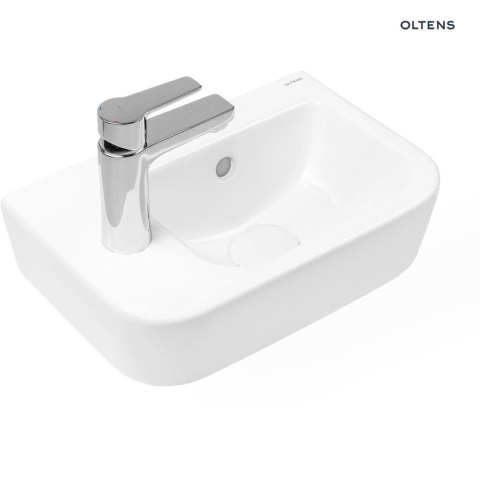 Vernal Oltens Vernal umywalka 37x24,5 cm wisząca lewa biała 41004000