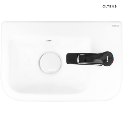 Vernal Oltens Vernal umywalka 37x24,5 cm wisząca prawa z powłoką SmartClean biała 41505000