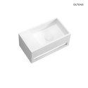 Fri Oltens Fri umywalka 35,5x20 cm ścienna LavaForm lewa biały połysk 40006000