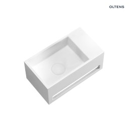Fri Oltens Fri umywalka 35,5x20 cm ścienna LavaForm prawa biały połysk 40007000