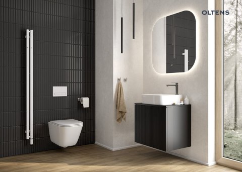 Hadsel Zestaw Oltens Hadsel miska WC wisząca PureRim z deską wolnoopadającą Slim biała 42046000
